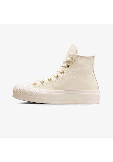 Converse Chuck Taylor All Star Lift Unisex Krem Deri Platform Sneaker A12764c Krem