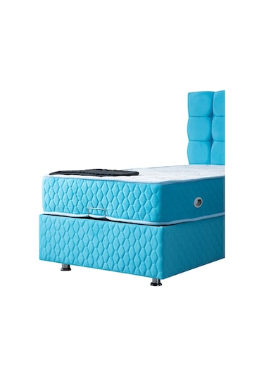 Setaymobilya Baza, Duke Turkuaz Tek Kişilik Baza + Başlık+ Ortopedik Yatak
