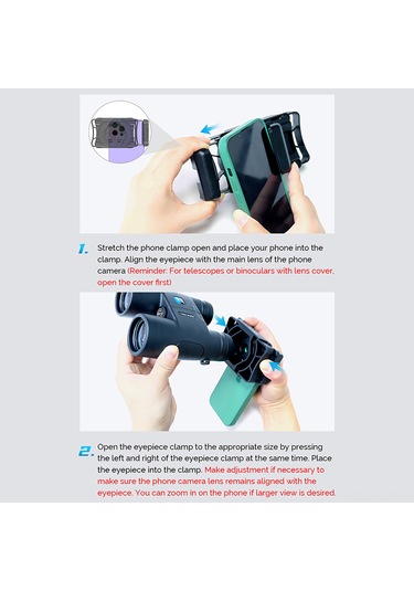 Suofeng Apexel Apl-f002 Telefon Bağlantı Adaptörü: Teleskop, Mikroskop Ve Kuş Gözlüğü İçin Evrensel Cep Telefonu Bağlayıcı 66-95mm Telefon Genişliği, 23-50mm Gözlük Çapı