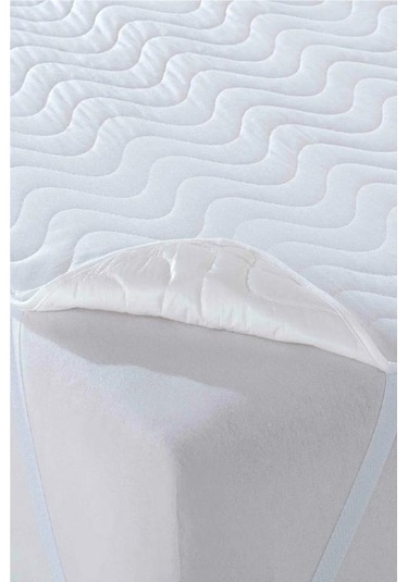 Altın Karma Kapitoneli Sıvı Geçirmez Alez 220x200 Cm Çift Kişilik Köşe Lastikli Beyaz