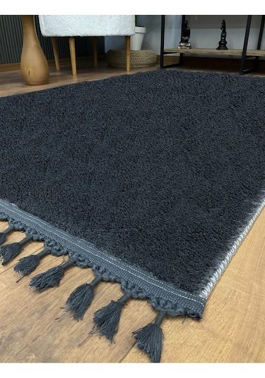 Saraz Halı Comfort Puffy Peluş Halı Salon Koridor Mutfak Banyo Halısı 40x60antrasit Antrasit