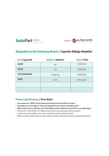 Volkswagen, Audi, Seat İçin Kapı Kilit Motoru