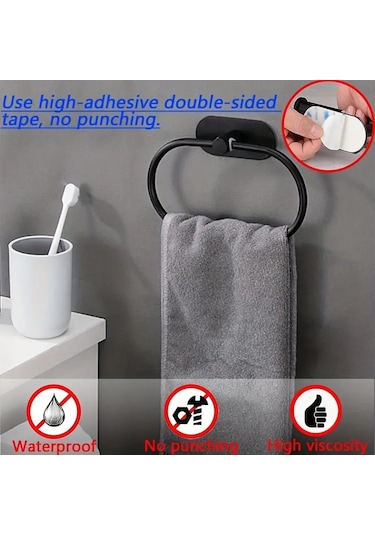 Gajeena Modern Silver Banyo Havluluk Organizer - Pratik Havlu Asma Aleti, Dayanıklı Ve Şık Tasarım Won121212-8ldm Siyah
