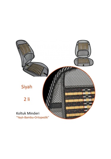 Carub Koltuk Minderi Yaylı Ortopedik Bambu Siyah 2 Li Br4801905