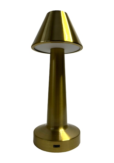 Dekoratif Şarjlı Dokunmatik Led Masa Lambası Şapka Model Gold