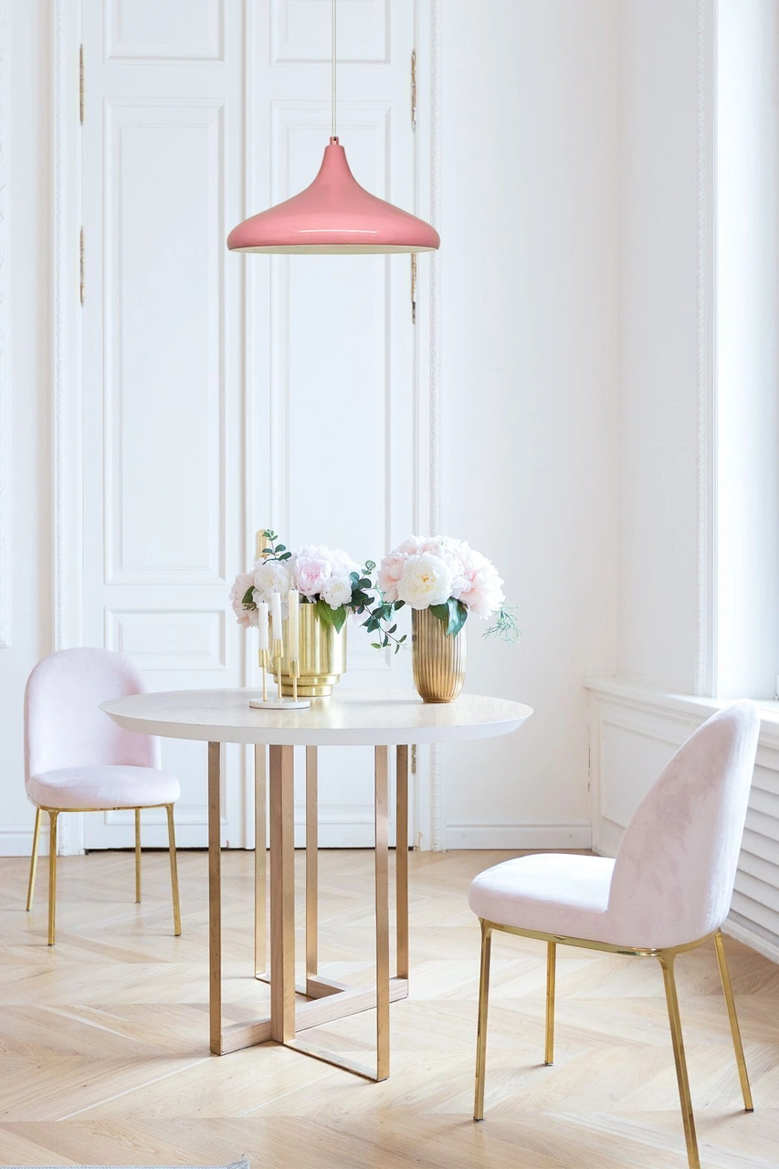 Champion Pembe Avize - Alüminyum 35 Cm Çap Rustik Çocuk Odası Bebek Odası Mutfak Modelleri Pembe