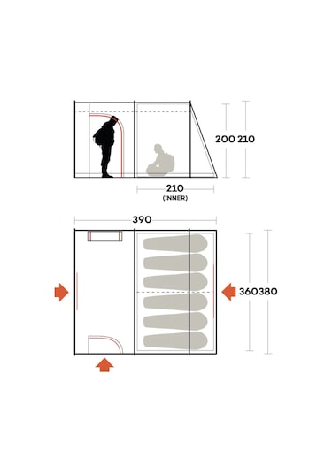 Ferrino Fenix 6 Kişilik Aile Çadırı Mavi