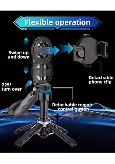 Bluetooth Kumandalı Magsafe Uyumlu 41cm Tripod Selfie Çubuğu Kı