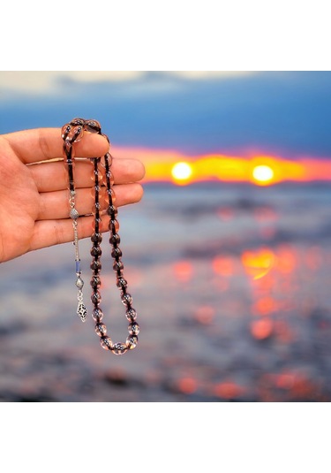 Şeffaf Ateş Kehribar Taşlı Tespih