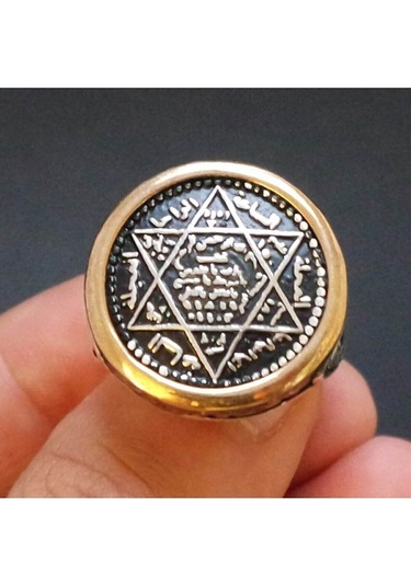 Vog Hz. Süleyman Mührü Otantik Model 925 Ayar Gümüş Erkek Yüzük