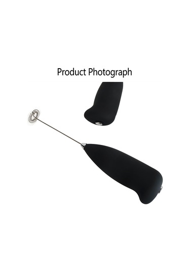 Mufunye El Elektroniği Çay Kahve Süt Köpürtücü, Ev Yolculuk İçin Paslanmaz Çelik El Blender Pil Dahil Değil Siyah