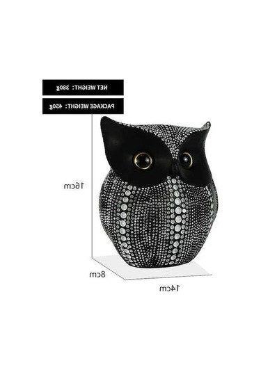 Opulentliving 1 Adet Reçine Baykuş Heykelcik, Siyah, Yaratıcı Dekoratif Figür, Ev Dekoru, Hediye Odaklı