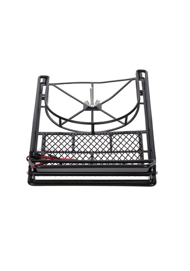 Jeehugo 1/10 Rc Krawlörler İçin Led Işık Barlı Alüminyum Çatı Rafı - Tamir Lastiği Tutuculu Trx4 Scx10 Rc4wd Gen8 Uyumlu