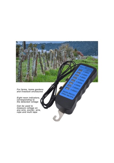Electric 12kv Su Geçirmez Çiftlik Çit Voltaj Test Cihazı - 8 Led Göstergeli
