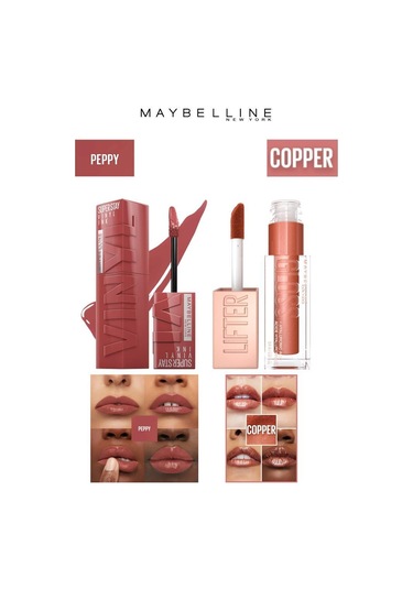 Maybelline New York Işıltılı Dudak Nemlendirici Lip Gloss Seti 115 Peppy - 17 Copper