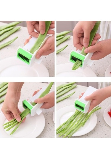 Fastbuy Süper Kolay Kullanım Suntek Fasulye Dilimleyici - Dayanıklı Abs Malzeme - Kırmızı Kırmızı