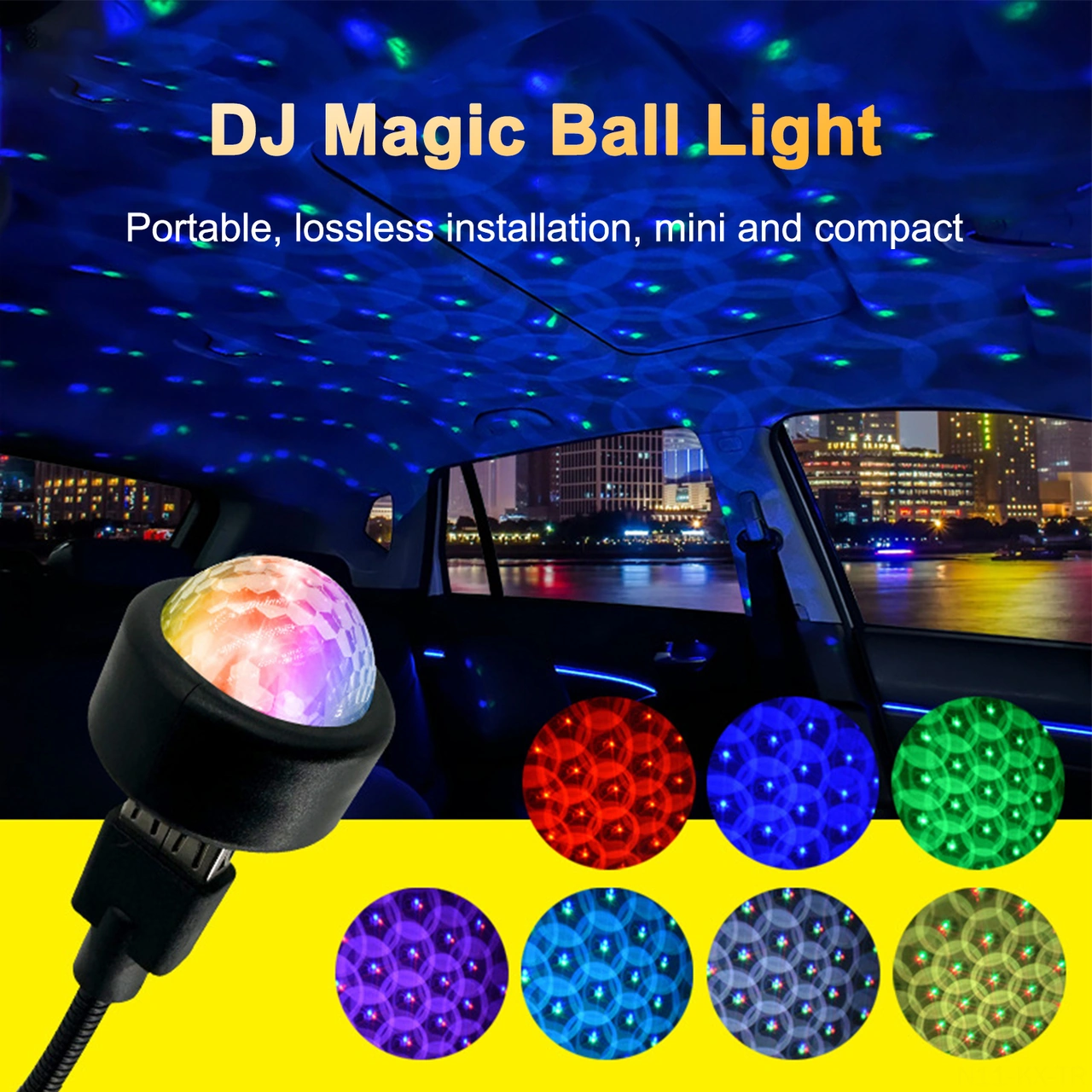 Kangvka Araç Ve Ev İçin Rgb Renkli Led Işık Projeksiyonu - D1 Esnek Hortumlu Döngüsel Renk Değiştirme Fonksiyonu Siyah