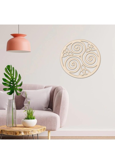 Homyl Ahşap Duvar Heykel Yoga Düğün Triskele-düğümü