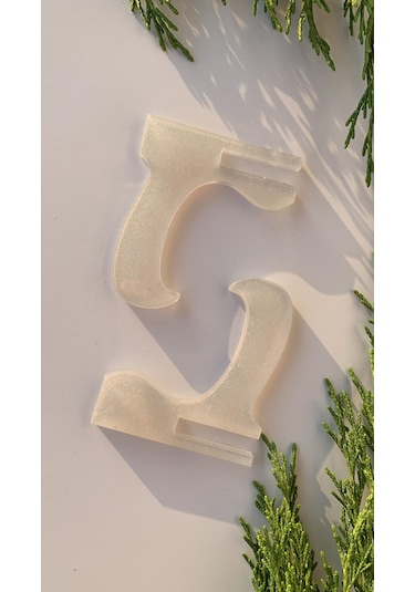 Sedefli Beyaz Renk Çerçeve Tabak Teşir Ayağı Epoksi Stand Şövalye