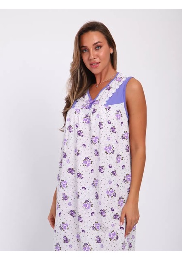 Mıss-tex Pamuklu Büyük Beden Gecelik 262954146 Beyaz