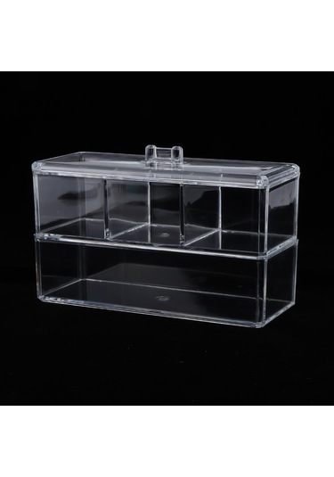 Homyl Toz Geçirmez Akrilik Makyaj Pamuğu Ped Çubuğu Saklama