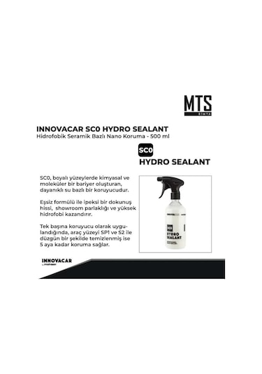 Innovacar Sc0 Hydro Sealant Hidrofobik Seramik Bazlı Nano Koruma 500 Ml