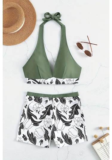 Angelsin Baskılı Deniz Şortu Çok Renkli