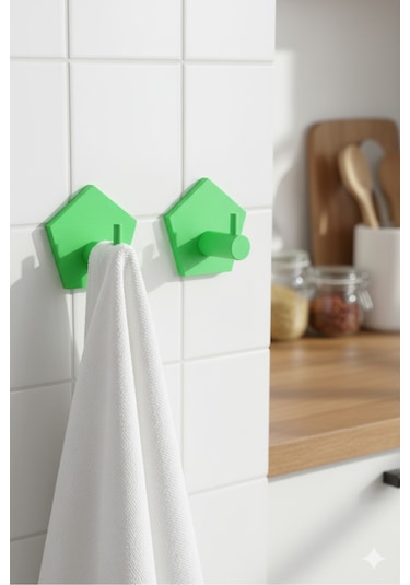 2 Li Askılık Kapı Arkası, Duvara Monte, Dayanıklı Malzeme, Beyaz 81 Beyaz