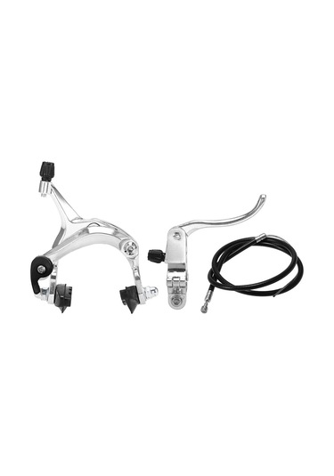 Ön/arka Fixie Bisiklet Freni Kiti Yol Bisiklet Kruvazörü Fren Seti Bisiklet Kaliper Fren Kiti Yan Çekme Fren Seti, Kaliper Fren Bisikleti, Gümüş