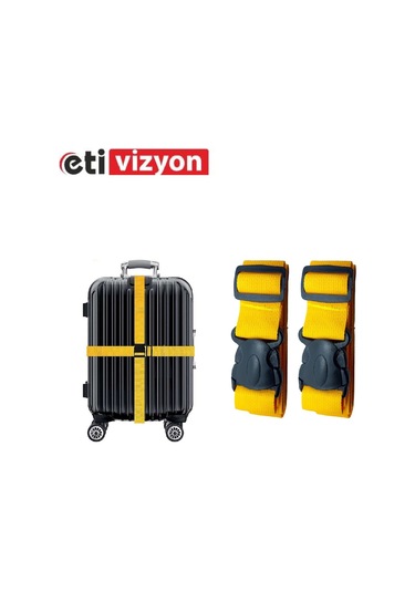 Etivizyon Valiz Bavul Emniyet Kemeri 2 Adet Sarı