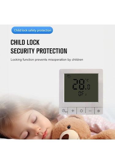 Skycity Beyaz K5m Su Isıtma Akıllı Termostatı - Ip20 Koruma, 24 Saat Zamanlama, Lcd Renkli Ekran, 3a, 5-60 C Kontrol Aralığı