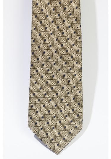 Ac&Co / Altınyıldız Classics Erkek Bej - Lacivert Desenli Kravat Bej - Lacivert