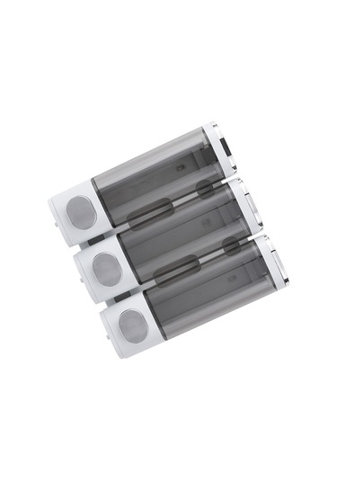 Xurunkeji Duvara Monte Sabunluk Banyo 3 Bölmeli, Duş Duvarı İçin Montaj Vidalarıyla Berrak Sıvı Duş Sabunu Dağıtıcısı Beyaz