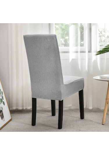 Koyu Gri Streç Su Geçirmez Sandalye Yemek Odası İçin Kapakları Slipcover Kılıf Sandalye Otel Oturma Odası Mutfak Yemek Sandalyesi Kapak