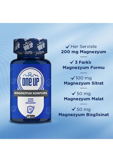 One Up Magnezyum Kompleks 60 Tablet Aromasız