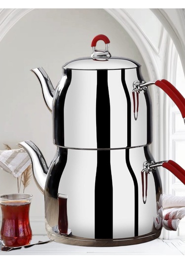 Viola Kanuni Çaydanlık Silikon Telkulp Paslanmaz Çelik Çaydanlık