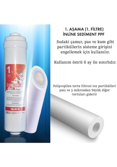 Kapalı Kasa 12'' Su Arıtma Filtresi Cihazı 80 Gpd King Membranlı Inline Yıllık Filtre Seti