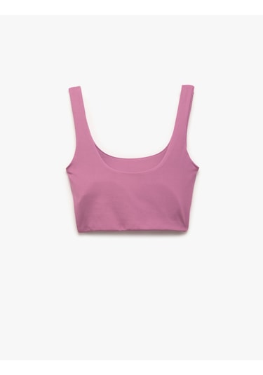Koton Sporcu Sütyeni U Yaka Yumuşak Tuşe Kaplı Kolsuz İnterlok Pembe 5wak30079nk Gül Gülkurusu