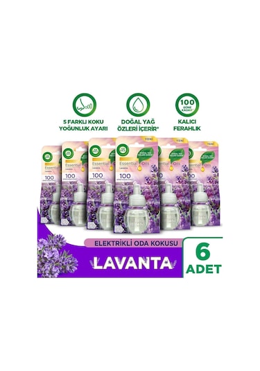 Air Wick Elektrikli Oda Kokusu Yedek Şişe Lavanta Esansiyel Yağlar İçerir 6 x 20 ML