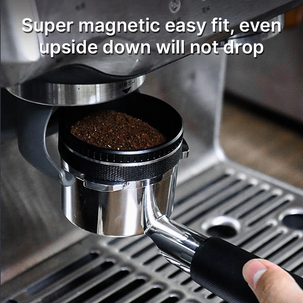 Kangvka Alüminyum Kahve Toz Toplayıcı Halka - 6 Mıknatıslı Tutma, Kaymaz Diamond Dokusu, 58mm Gümüş, Delonghi/breville Uyumlu Gümüş
