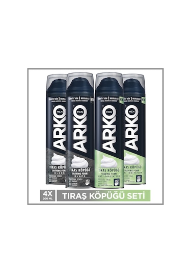 Arko Men Tıraş Köpüğü ırritation & Black 4x200 Ml