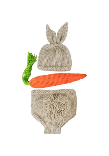 Yeni Doğan Bebek Tuhla Ve Pantolon Fotoğraf Seti Pembe Beyaz