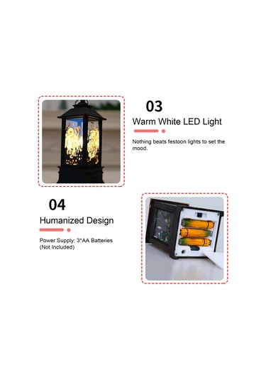 Vkemall Korkunç Desenli Halloween Led Feneri - Retro Stil, Pil İle Çalışır, Ev Bahçe Partisi Dekorasyon Aleti Diğer