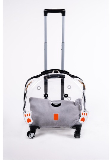 Nishev.com Evini Sev Sürülebilir Şeffaf Tekerlekli Kedi Köpek Hayvan Taşıma Çantası