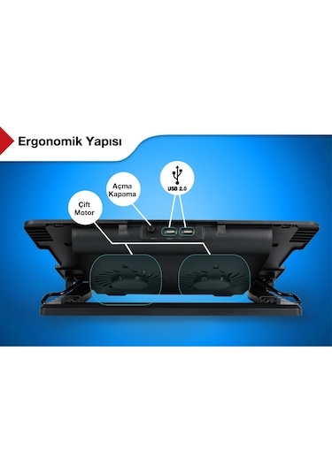 Addison ANC-606 7" - 15.6" Çift Fanlı Notebook Soğutucu