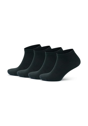 4 Çift Ekonomik Pamuklu Siyah Kadın Patik Siyah