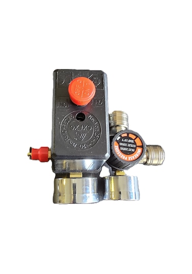 25-50 Lt Monofaze Kompresör Basınç Şalteri Komple Seti 6 Parça