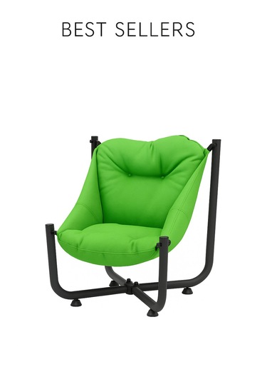 Armegeda Ekru Renk Metal Minderli Sandalye Katlanabilir Dayanıklı Rahat Bahçe Balkon Kamp Kafe Yeşil