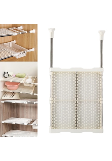 Homyl Dolap Gergi Rafı Katmanlı Organizatör 41cm-x-53-ila-80cm Beyaz Diğer