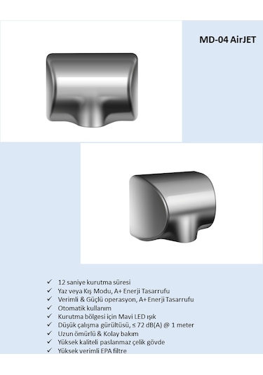 Midry Md-04 Airjet 500W Jet El Kurutma Makinesi